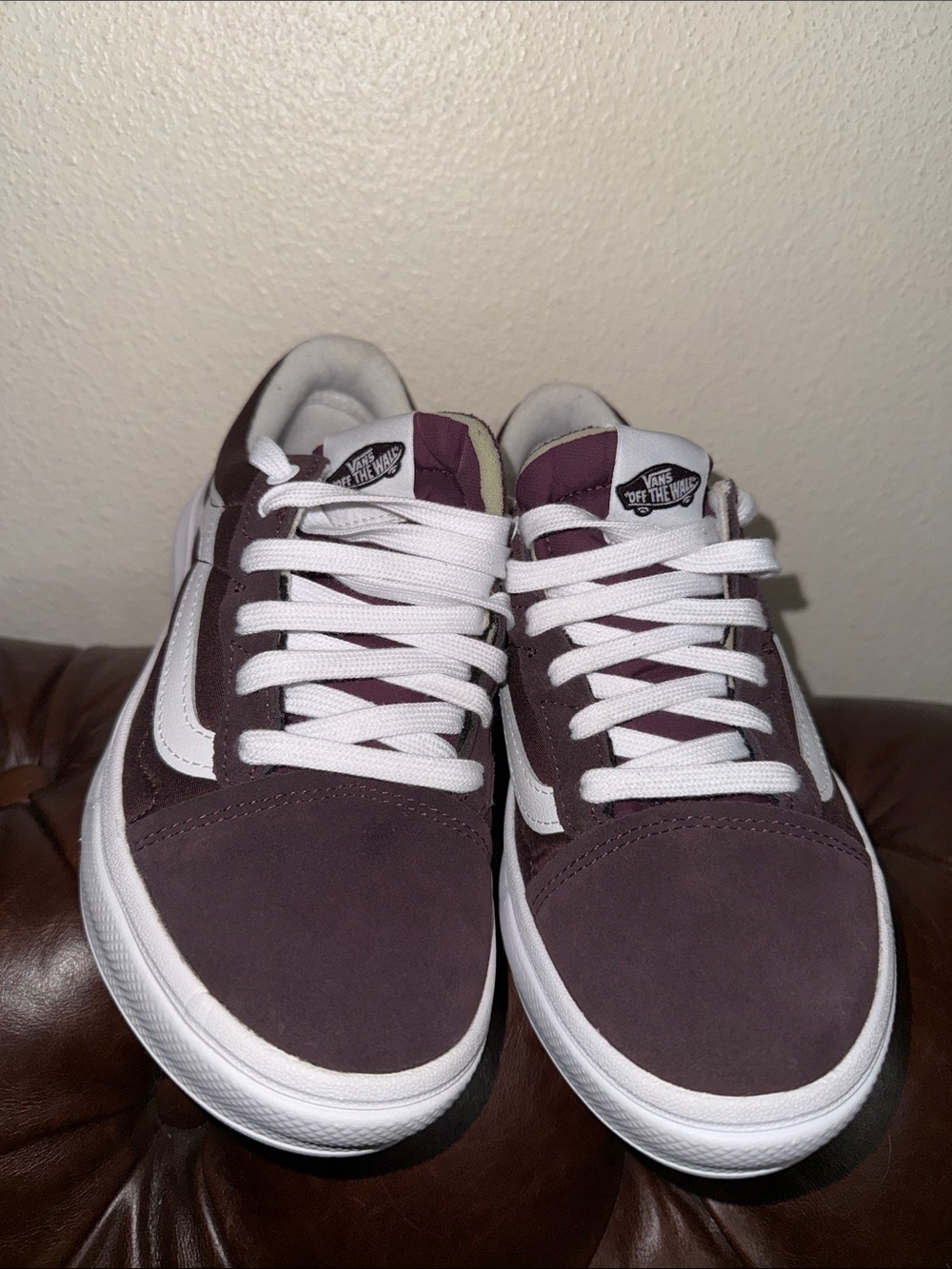 Vans Old Skool Sneakers in Burgundy and White